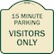 Signmission Reserved Parking 15 Minute Parking for Visitors Heavy-Gauge Aluminum Sign, 18" x 18", TG-1818-23055 A-DES-TG-1818-23055 - alternate 1